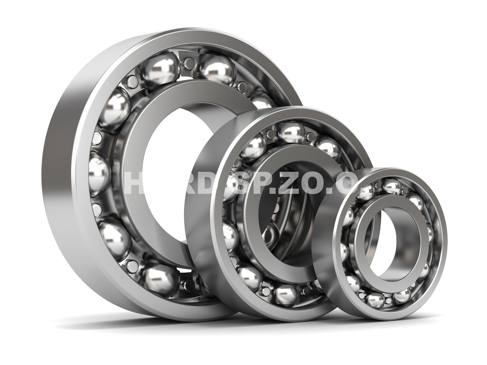 Group of bearings isolated on white background 3D